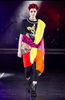 Junya Watanabe Multicolor Patchwork T-Shirt Dress with Faux Fur and Crystals Fall 2021 Runway
