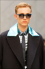Burberry Silver Ice Blue Metallic Reflective Long Sleeve Shirt Spring 2013 Runway