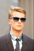 Burberry Silver Ice Blue Metallic Reflective Long Sleeve Shirt Spring 2013 Runway
