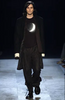 Ann Demeulemeester Black Chiffon Long Sleeve Latex Moon Top Fall 2003 Runway