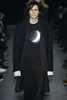 Ann Demeulemeester Black Chiffon Long Sleeve Latex Moon Top Fall 2003 Runway