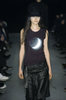 Ann Demeulemeester Black Chiffon Long Sleeve Latex Moon Top Fall 2003 Runway
