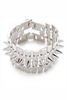 Eddie Borgo Silver Wide Chain Link Cone Studded Bracelet
