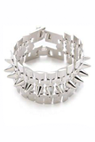 Eddie Borgo Silver Wide Chain Link Cone Studded Bracelet
