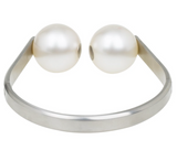 Chanel Silver Oversized Double Pearl Necklace Choker Runway Spring 2014