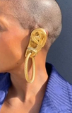 Gucci Gold Ear Shaped Hoop Ring Earring Runway