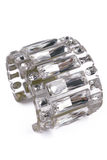 Christian Dior by John Galliano Clear Lucite Large Logo Baguette Crystal Cuff Bracelet Spring 2004 Runway