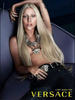 Versace Silver Triple Medusa Coin Chain Peridot Crystal Necklace Fall 2104 Campaign