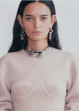 Alexander McQueen Silver Oversize Double Knot Choker Necklace