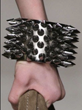 Burberry Black Extra Wide Spike Cuff Bracelet