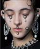 Givenchy Pearl Drop Black Bead Half Moon Disc Earrings Runway Fall 2015