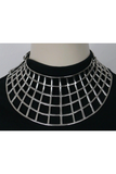 Saint Laurent Silver Grid Cage "Eifel Tower" Choker Necklace Runway Spring 2009