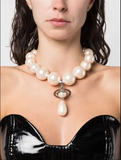 Vivienne Westwood Oversized Huge Gold Orb with Pearl Drop Pearl Necklace