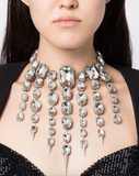 Area NYC Crystal Fringe Huge Spike Necklace