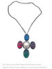 Saint Laurent Blue, Green, Orange, Purple and Pearl Gripoix Cross Earrings Fall 2021