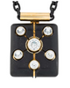 Lanvin Black Square Oversized Crystal Pendant Necklace FW2009