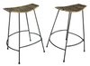 Arthur Umanoff Iron and Rattan Bar Stool Set