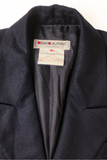 Saint Laurent Rive Gauche Navy Peacoat with Vivienne Westwood Black Ruffle Bow "Pirate" Blouse