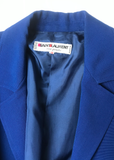 Saint Laurent Blue Garbadine Puff Sleeve Jacket - BOUTIQUE PURCHASE PRICE