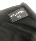 Chanel Black Chiffon Drape Gown Dress with a Patent Leather Corset