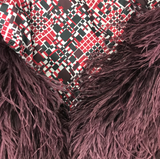 Vintage Burgundy Maroon Ostrich Feather Jacket