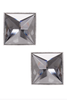 Area NYC Silver Crystal Oversized Sqaure Earrings