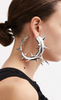 Jordan Luca Silver Metallic Chrome Mirror Thorn Hoop Earrings