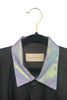 Shaun Samson Black Button-Up Shirt with Iridescent Collar