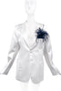 Sies Marjan White Heavy Satin Tuxedo Bianca Jagger Blazer
