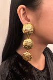 Sonia Rykiel Gold Chic Massive Gold Hammered Earrings #