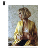 Vintage Yellow Golden Silk Kimono With Flower Print