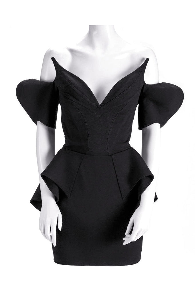 Thierry Mugler Black Velvet "Vampire" Dress Haute Couture 1981