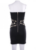 Alexandre Vauthier Black Studded Grommet Bustier Mini Dress