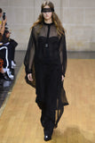Veronique Branquinho Black Sheer Silk Caftan Kaftan Cape Top