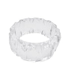 Vintage Clear Lucite Geometric Carved Tire Track Bangle Bracelet