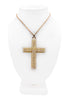 Vintage Gold Pearl Cross Necklace