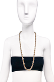 Vintage Silver Gold Sterling Heavy French Twist Long Chain Necklace