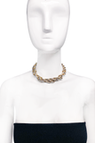 Vintage Silver Gold Sterling Heavy French Twist Long Chain Necklace