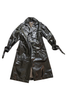 Krizia Black Patent Vinyl Trench Coat #