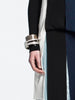 Vionnet Gold Black Crystal Swirl Steam Punk Set of Bracelets