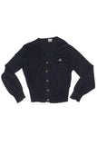 Vivienne Westwood Classic Black Knit Cardigan with Orb Emblem