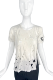 Vivienne Westwood Shredded White Anglomania T-shirt with Sable Sword Embroidery