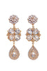 Yves Saint Laurent Gold Diamond Crystal Clover Chandelier Earrings