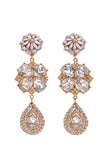 Yves Saint Laurent Gold Diamond Crystal Clover Chandelier Earrings