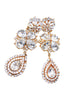 Yves Saint Laurent Gold Diamond Crystal Clover Chandelier Earrings