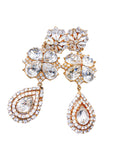 Yves Saint Laurent Gold Diamond Crystal Clover Chandelier Earrings