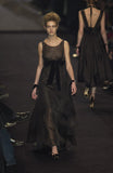 Yves Saint Laurent by Tom Ford Black Organza Empire Waist Finale Gown Dress FW2002