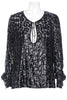 Alexandre Vauthier Black Lurex Leopard Blouse Top