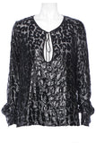 Alexandre Vauthier Black Lurex Leopard Blouse Top