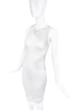 Alexandre Vauthier White Fishnet Cut Out Body Con Dress